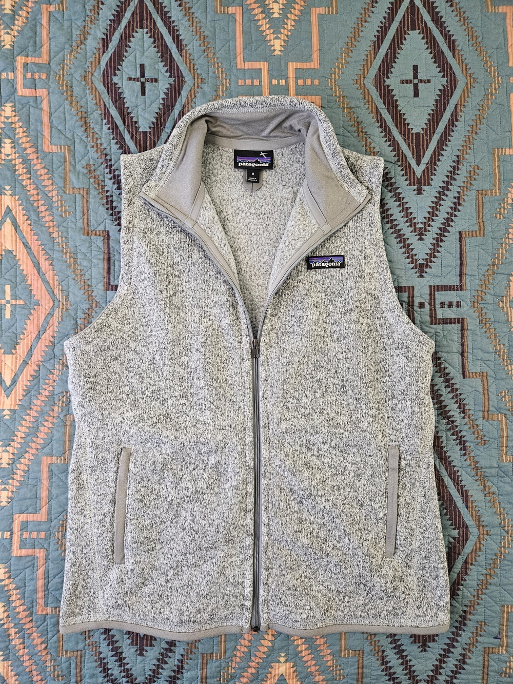 Patagonia Gray Women's Zip-Up Fleece Vest.